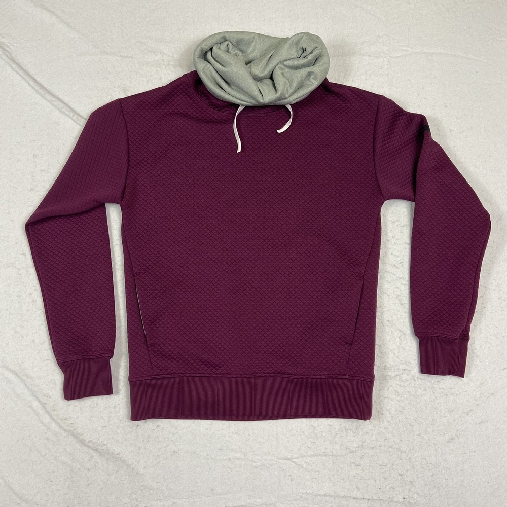 UNDER ARMOUR HeatGear Sweatshirt Womens SIZE S Maroon Fitted Tunic‎ Cowl Neck
